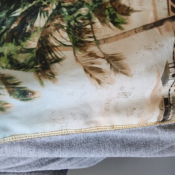 Cato Gray Short Sleeve Tee with Palm Tree and Beach graphics - Picture 8 of 12